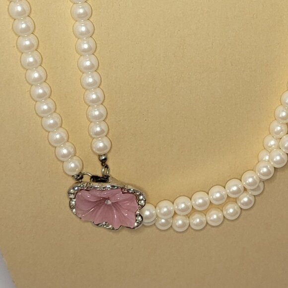 Vintage KJL for Avon "Perfect Pansy" collection Faux Pearl Set - Picture 5 of 8